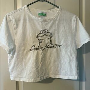Sesame Street White Cookie Monster Tee